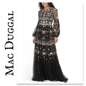 Mac Duggal | Dresses | Macduggal Floral Embroidered Maxi Dress In Tulle Mesh Euc | Poshmark Mac Duggal | Dresses | Macduggal Floral Embroidered Maxi Dress In Tulle Mesh Euc | Poshmark